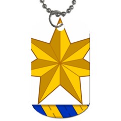 Star Yellow Blue Dog Tag (one Side)