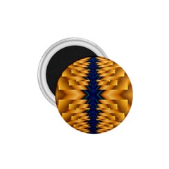 Plaid Blue Gold Wave Chevron 1.75  Magnets