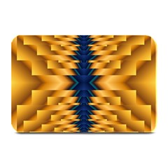 Plaid Blue Gold Wave Chevron Plate Mats