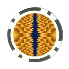 Plaid Blue Gold Wave Chevron Poker Chip Card Guard (10 pack)