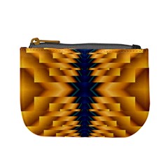 Plaid Blue Gold Wave Chevron Mini Coin Purses