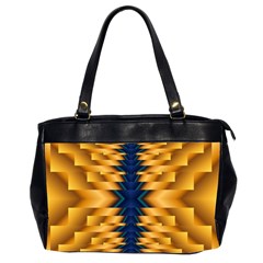 Plaid Blue Gold Wave Chevron Office Handbags (2 Sides) 