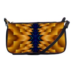 Plaid Blue Gold Wave Chevron Shoulder Clutch Bags by Mariart