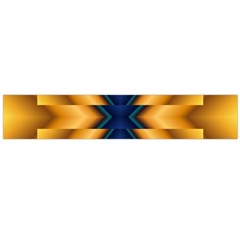 Plaid Blue Gold Wave Chevron Flano Scarf (Large)