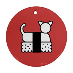 Sushi Cat Japanese Food Ornament (round) by Mariart