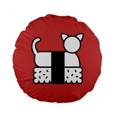 Sushi Cat Japanese Food Standard 15  Premium Round Cushions by Mariart