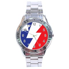 Three Colors Blue White Line Star Stainless Steel Analogue Watch by Mariart