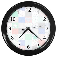 Sweet Dreams Rag Quilt Wall Clocks (black) by Mariart