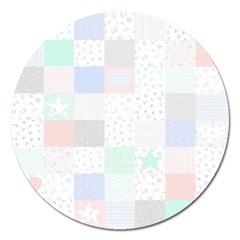 Sweet Dreams Rag Quilt Magnet 5  (round) by Mariart