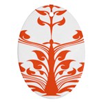 Tree Leaf Flower Orange Sexy Star Oval Ornament (Two Sides) Front