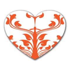 Tree Leaf Flower Orange Sexy Star Heart Mousepads by Mariart