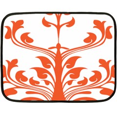 Tree Leaf Flower Orange Sexy Star Fleece Blanket (mini) by Mariart