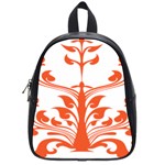 Tree Leaf Flower Orange Sexy Star School Bags (Small)  Front