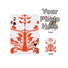 Tree Leaf Flower Orange Sexy Star Playing Cards 54 (mini)  by Mariart