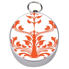 Tree Leaf Flower Orange Sexy Star Silver Compasses by Mariart