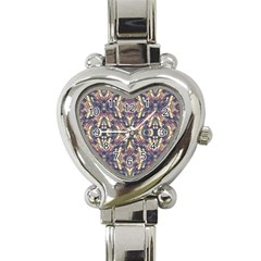 Multicolored Modern Geometric Pattern Heart Italian Charm Watch by dflcprints