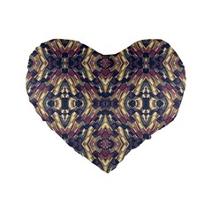 Multicolored Modern Geometric Pattern Standard 16  Premium Flano Heart Shape Cushions by dflcprints