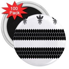 Wasp Bee Hive Black Animals 3  Magnets (100 Pack)