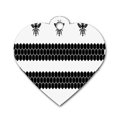 Wasp Bee Hive Black Animals Dog Tag Heart (two Sides) by Mariart