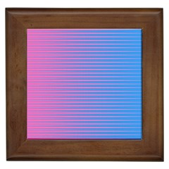 Turquoise Pink Stripe Light Blue Framed Tiles