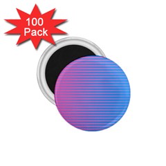 Turquoise Pink Stripe Light Blue 1 75  Magnets (100 Pack) 