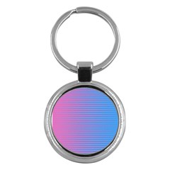 Turquoise Pink Stripe Light Blue Key Chains (round)  by Mariart