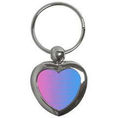 Turquoise Pink Stripe Light Blue Key Chains (heart) 