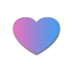 Turquoise Pink Stripe Light Blue Heart Coaster (4 Pack)  by Mariart
