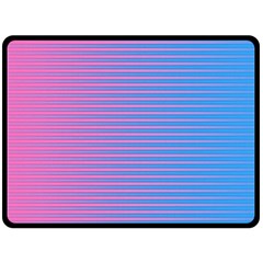 Turquoise Pink Stripe Light Blue Double Sided Fleece Blanket (large) 