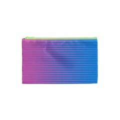 Turquoise Pink Stripe Light Blue Cosmetic Bag (xs)