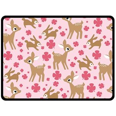 Preety Deer Cute Double Sided Fleece Blanket (large)  by Nexatart