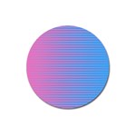 Turquoise Pink Stripe Light Blue Magnet 3  (Round) Front