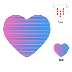 Turquoise Pink Stripe Light Blue Playing Cards (heart) 