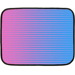 Turquoise Pink Stripe Light Blue Double Sided Fleece Blanket (mini)  by Mariart