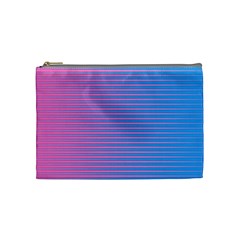 Turquoise Pink Stripe Light Blue Cosmetic Bag (medium)  by Mariart