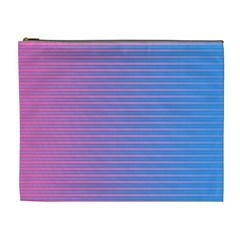 Turquoise Pink Stripe Light Blue Cosmetic Bag (xl)