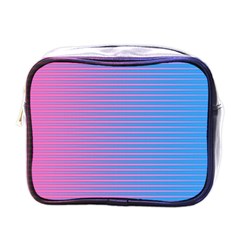 Turquoise Pink Stripe Light Blue Mini Toiletries Bags