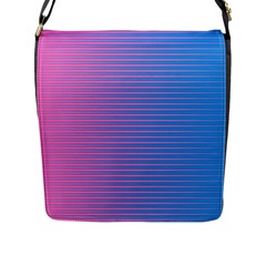 Turquoise Pink Stripe Light Blue Flap Messenger Bag (l)  by Mariart