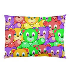 Cute Cartoon Crowd Of Colourful Kids Bears Pillow Case (two Sides) by Nexatart