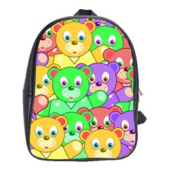 Cute Cartoon Crowd Of Colourful Kids Bears School Bags (xl)  by Nexatart