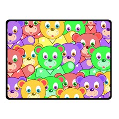 Cute Cartoon Crowd Of Colourful Kids Bears Double Sided Fleece Blanket (small)  by Nexatart