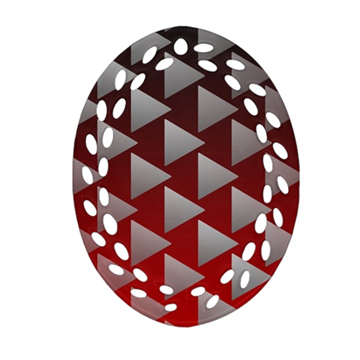 Netflix Play Button Pattern Oval Filigree Ornament (Two Sides)