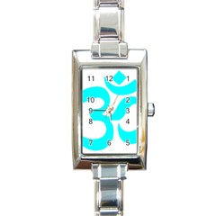 Hindu Om Symbol (cyan) Rectangle Italian Charm Watch by abbeyz71