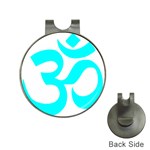 Hindu Om Symbol (Cyan) Hat Clips with Golf Markers Front