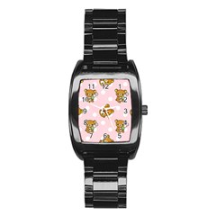 Kawaii Bear Pattern Stainless Steel Barrel Watch by Nexatart