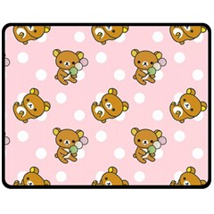 Kawaii Bear Pattern Double Sided Fleece Blanket (medium) 