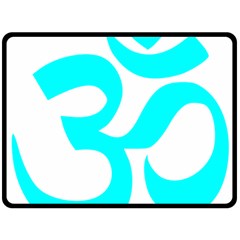 Hindu Om Symbol (cyan) Fleece Blanket (large)  by abbeyz71