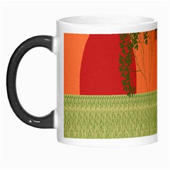 Sunset Orange Green Tree Sun Red Polka Morph Mugs by Mariart