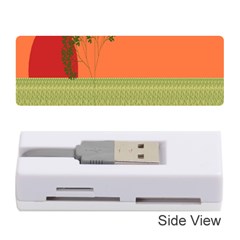 Sunset Orange Green Tree Sun Red Polka Memory Card Reader (stick) 