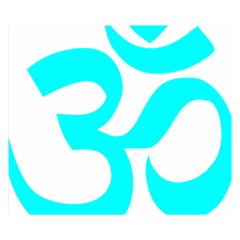 Hindu Om Symbol (cyan) Double Sided Flano Blanket (small)  by abbeyz71